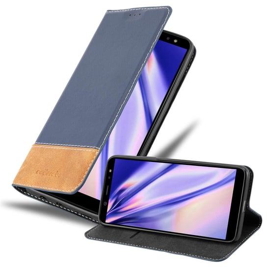 Pokrowiec Do Samsung Galaxy A6 2018 w Etui CIEMNY NIEBIESKO BRĄZOWY Obudowa Portfel Case Cover Cadorabo Cadorabo