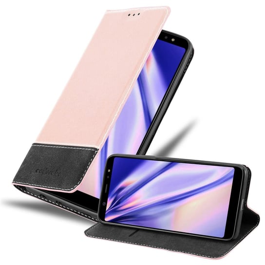 Pokrowiec Do Samsung Galaxy A6 PLUS 2018 w Etui RÓŻOWE ZŁOTO CZARNY Obudowa Portfel Case Cover Cadorabo Cadorabo