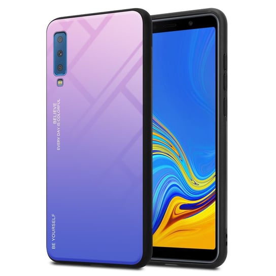 Pokrowiec Do Samsung Galaxy A7 2018 Etui w RÓŻOWO - NIEBIESKI TPU Obudowa Case Cover Plecki Ochronny Cadorabo Cadorabo