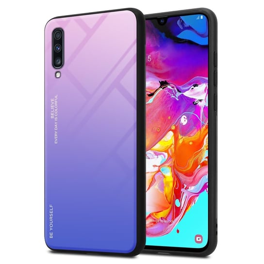 Pokrowiec Do Samsung Galaxy A70 / A70s Etui w RÓŻOWO - NIEBIESKI TPU Obudowa Case Cover Plecki Ochronny Cadorabo Cadorabo