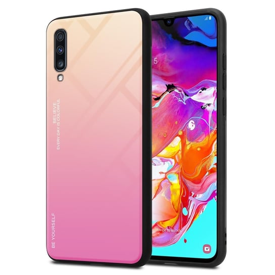 Pokrowiec Do Samsung Galaxy A70 / A70s Etui w ŻÓŁTO - RÓŻOWY TPU Obudowa Case Cover Plecki Ochronny Cadorabo Cadorabo