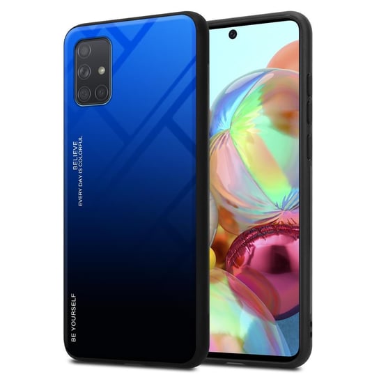 Pokrowiec Do Samsung Galaxy A71 4G Etui w NIEBIESKO - CZARNY TPU Obudowa Case Cover Plecki Ochronny Cadorabo Cadorabo