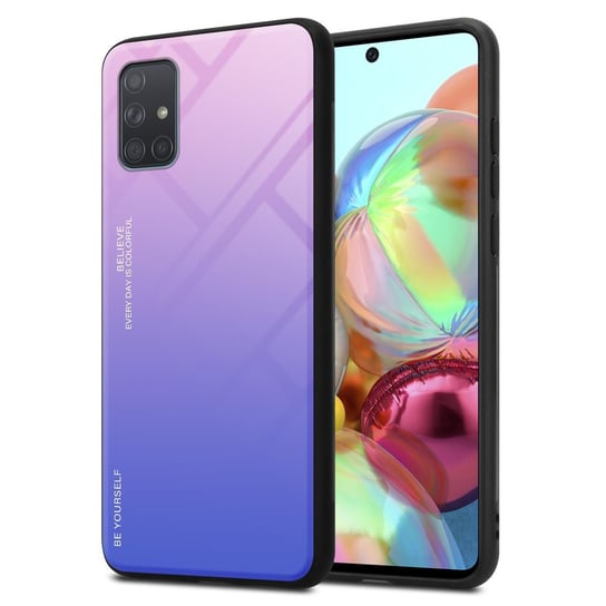 Pokrowiec Do Samsung Galaxy A71 4G Etui w RÓŻOWO - NIEBIESKI TPU Obudowa Case Cover Plecki Ochronny Cadorabo Cadorabo