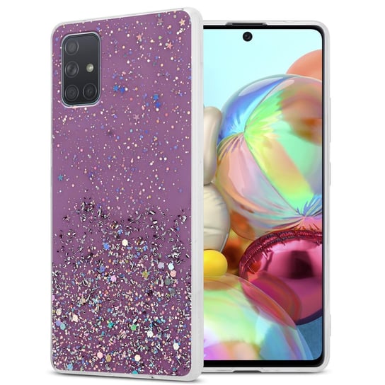 Pokrowiec Do Samsung Galaxy A71 5G Etui w Fiolet z Brokatem Glitter Obudowa Case Cover TPU Cadorabo Cadorabo