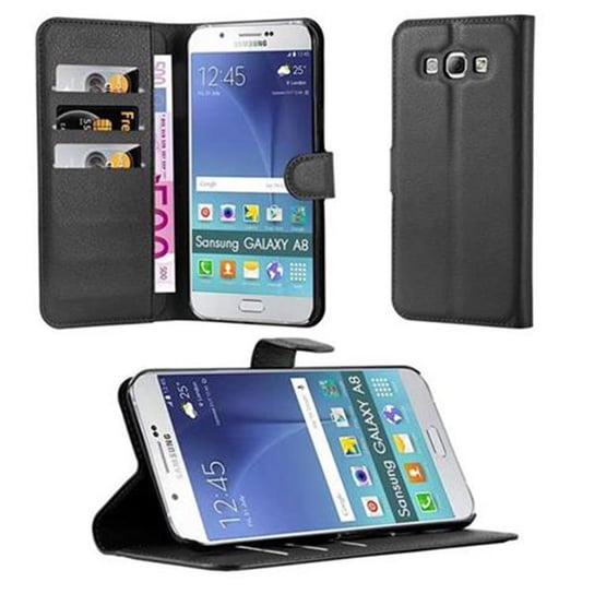 Pokrowiec Do Samsung Galaxy A8 2015 w CZARNY PHANTOM Etui Portfel Obudowa Ochronny Case Cover Cadorabo Cadorabo