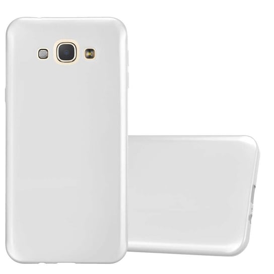 Pokrowiec Do Samsung Galaxy A8 2015 w METALLIC SREBRNY Etui TPU Silikon Obudowa Ochronny Case Cover Cadorabo Cadorabo