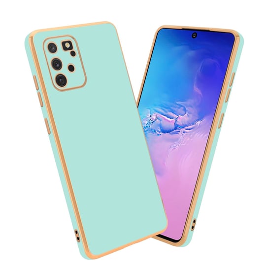 Pokrowiec Do Samsung Galaxy A91 / S10 LITE / M80s Etui w Glossy Miętowa Zielona - Złoto TPU Silikonowe Obudowa Case Cover Cadorabo Cadorabo