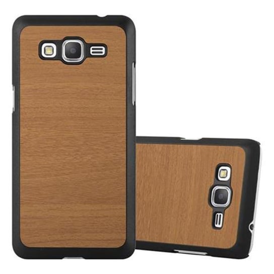 Pokrowiec Do Samsung Galaxy GRAND PRIME Etui w WOODEN BRĄZOWY Pokrowiec Ochronny Obudowa Case Cover Cadorabo Cadorabo