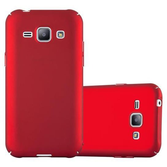 Pokrowiec Do Samsung Galaxy J1 2015 Etui w METAL CZERWONY Hard Case Cover Obudowa Ochronny Cadorabo Cadorabo