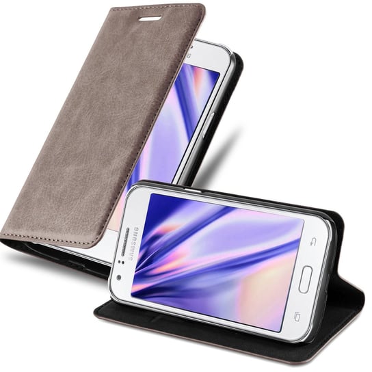 Pokrowiec Do Samsung Galaxy J1 2015 w BRĄZOWA KAWA Etui Obudowa Ochronny Case Cover Portfel Cadorabo Cadorabo
