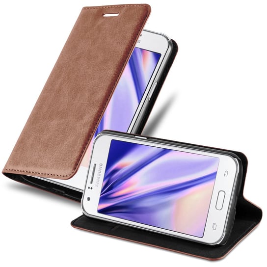 Pokrowiec Do Samsung Galaxy J1 2015 w CAPPUCCINO BRĄZ Etui Obudowa Ochronny Case Cover Portfel Cadorabo Cadorabo