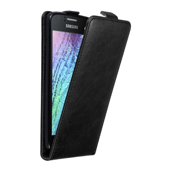 Pokrowiec Do Samsung Galaxy J1 2015 w Etui CZARNA NOC Flip Case Cover Obudowa Ochronny Cadorabo Cadorabo