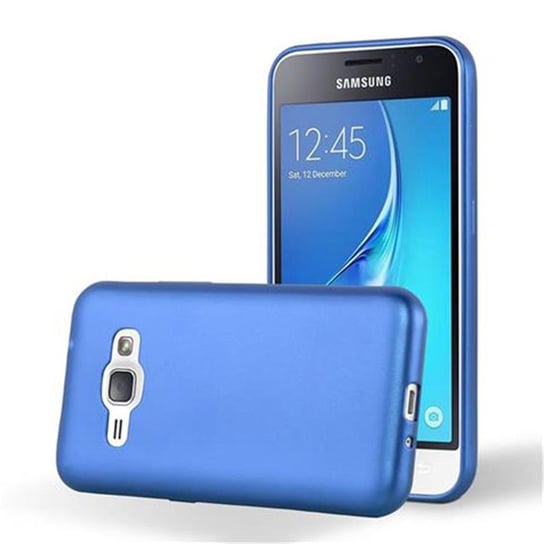 Pokrowiec Do Samsung Galaxy J1 2015 w METALLIC NIEBIESKI Etui TPU Silikon Obudowa Ochronny Case Cover Cadorabo Cadorabo