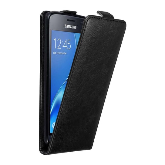 Pokrowiec Do Samsung Galaxy J1 2016 w Etui CZARNA NOC Flip Case Cover Obudowa Ochronny Cadorabo Cadorabo
