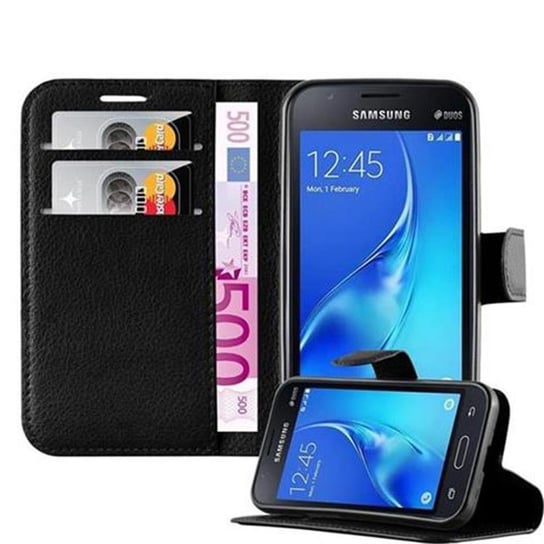 Pokrowiec Do Samsung Galaxy J1 MINI w CZARNY PHANTOM Etui Portfel Obudowa Ochronny Case Cover Cadorabo Cadorabo
