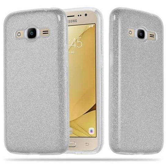 Pokrowiec Do Samsung Galaxy J2 2016 w SREBRNY GWIEZDNY PYŁ  Etui Obudowa Ochronny Case Cover Glitter Cadorabo Cadorabo