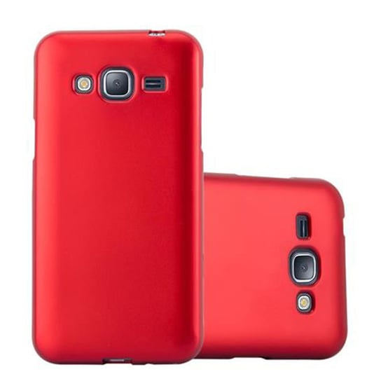 Pokrowiec Do Samsung Galaxy J3 2016 w METALLIC CZERWONY Etui TPU Silikon Obudowa Ochronny Case Cover Cadorabo Cadorabo