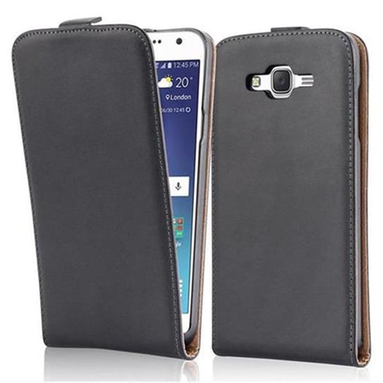 Pokrowiec Do Samsung Galaxy J7 2015 Etui w CZARNY KAWIOR Flip Case Cover Obudowa Ochronny Cadorabo Cadorabo
