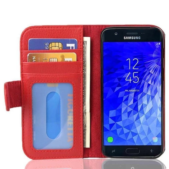 Pokrowiec Do Samsung Galaxy J7 2017 W Piekła Czerwień Etui Ochronny Magnet Obudowa Case Cover Cadorabo Cadorabo