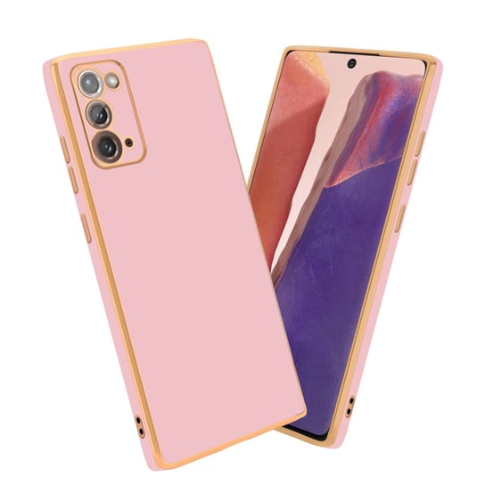 Pokrowiec Do Samsung Galaxy NOTE 20 Etui w Glossy Róż - Złoto TPU Silikonowe Obudowa Case Cover Cadorabo Cadorabo