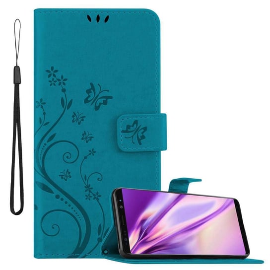 Pokrowiec Do Samsung Galaxy NOTE 8 w Etui NIEBIESKI KWIATOWY  Kwiaty Portfel Obudowa Case Cover Cadorabo Cadorabo