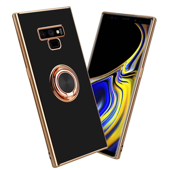 Pokrowiec Do Samsung Galaxy NOTE 9 Etui w Glossy Czarny - Złoto magnetycznym Obudowa Case Cover Ochronny Cadorabo Cadorabo