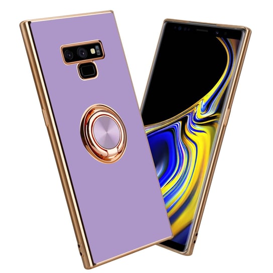 Pokrowiec Do Samsung Galaxy NOTE 9 Etui w Glossy Jasny Fiolet - Złoto magnetycznym Obudowa Case Cover Ochronny Cadorabo Cadorabo