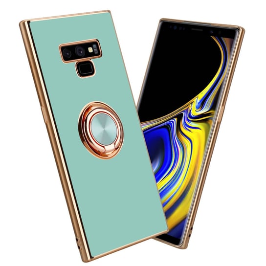 Pokrowiec Do Samsung Galaxy NOTE 9 Etui w Glossy Turkus - Złoto magnetycznym Obudowa Case Cover Ochronny Cadorabo Cadorabo