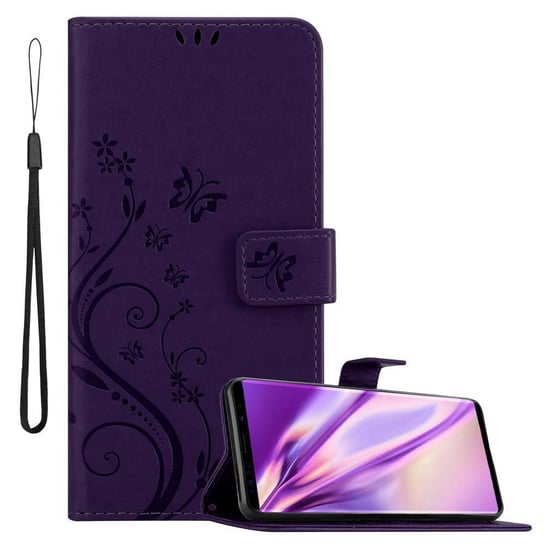 Pokrowiec Do Samsung Galaxy NOTE 9 w Etui FIOLET CIEMNY KWIATOWY Kwiaty Portfel Obudowa Case Cover Cadorabo Cadorabo