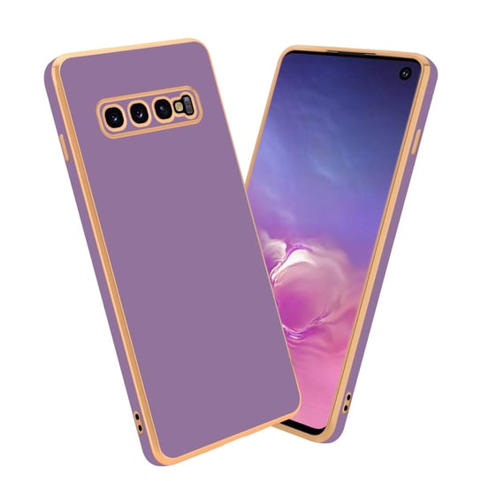 Pokrowiec Do Samsung Galaxy S10 4G Etui w Glossy Purpura - Złoto TPU Silikonowe Obudowa Case Cover Cadorabo Cadorabo