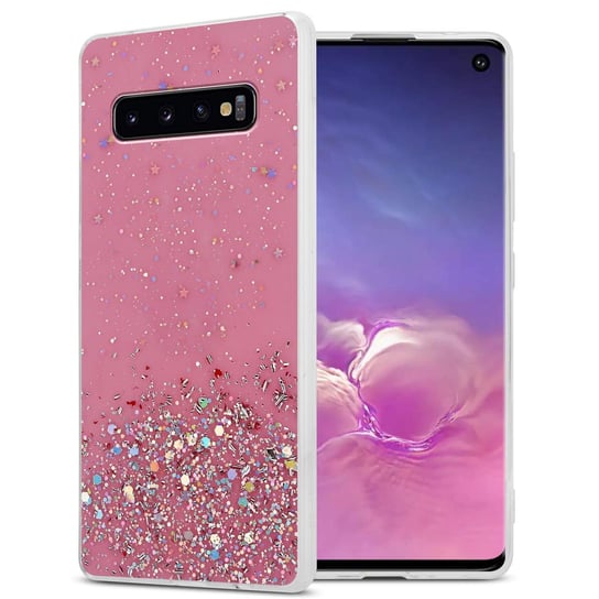 Pokrowiec Do Samsung Galaxy S10 4G Etui w Różowy z Brokatem Glitter Obudowa Case Cover TPU Cadorabo Cadorabo