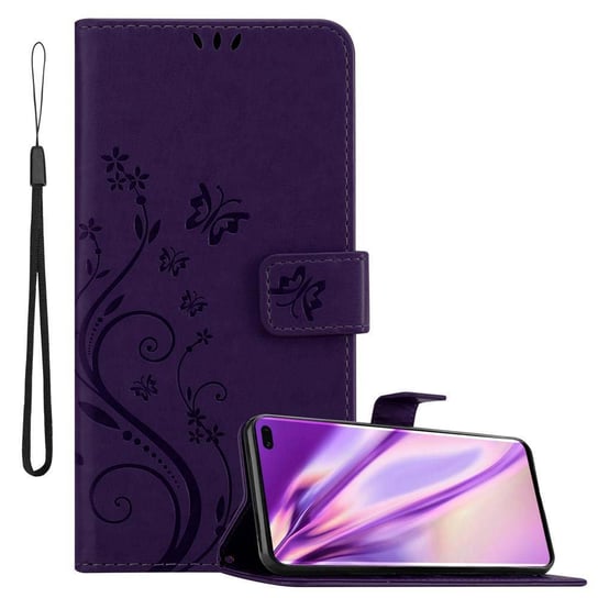 Pokrowiec Do Samsung Galaxy S10 PLUS w Etui FIOLET CIEMNY KWIATOWY Kwiaty Portfel Obudowa Case Cover Cadorabo Cadorabo