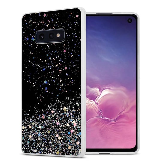 Pokrowiec Do Samsung Galaxy S10e Etui w Czarny z Brokatem Glitter Obudowa Case Cover TPU Cadorabo Cadorabo