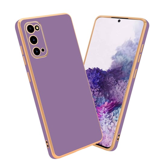 Pokrowiec Do Samsung Galaxy S20 Etui w Glossy Purpura - Złoto TPU Silikonowe Obudowa Case Cover Cadorabo Cadorabo