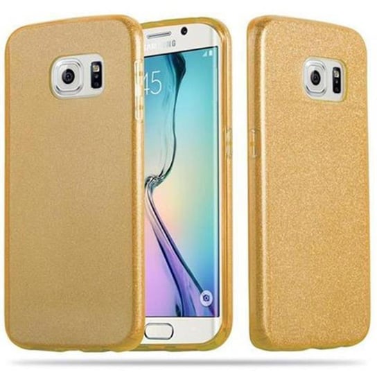 Pokrowiec Do Samsung Galaxy S6 EDGE w ZŁOTY GWIEZDNY PYŁ  Etui Obudowa Ochronny Case Cover Glitter Cadorabo Cadorabo