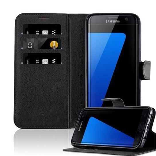 Pokrowiec Do Samsung Galaxy S7 EDGE w CZARNY PHANTOM Etui Portfel Obudowa Ochronny Case Cover Cadorabo Cadorabo