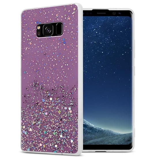 Pokrowiec Do Samsung Galaxy S8 Etui w Fiolet z Brokatem Glitter Obudowa Case Cover TPU Cadorabo Cadorabo