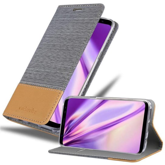 Pokrowiec Do Samsung Galaxy S8 Etui w JASNOSZARY BRĄZOWY Portfel Obudowa Case Cover Ochronny Cadorabo Cadorabo