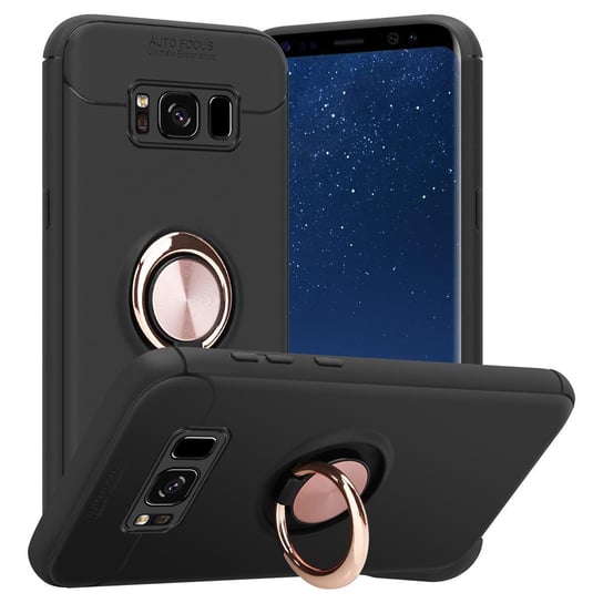 Pokrowiec Do Samsung Galaxy S8 PLUS Etui w CZARNO - RÓŻOWE ZŁOTO TPU Silikon Obudowa Plecki Case Cover Ochronny Cadorabo Cadorabo