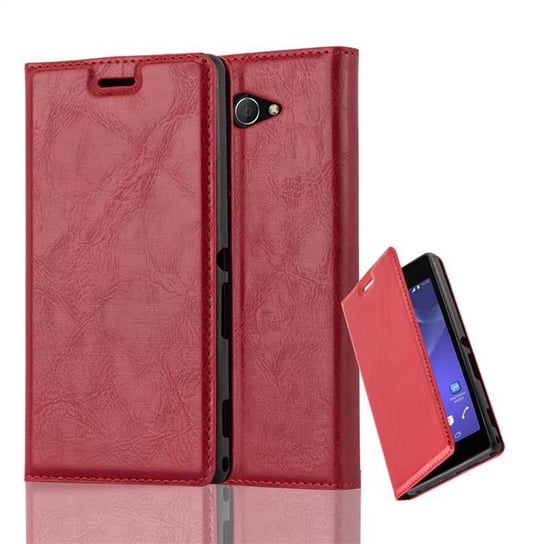 Pokrowiec Do Sony Xperia M2 / M2 AQUA w CZERWONE JABŁKO Etui Obudowa Ochronny Case Cover Portfel Cadorabo Cadorabo