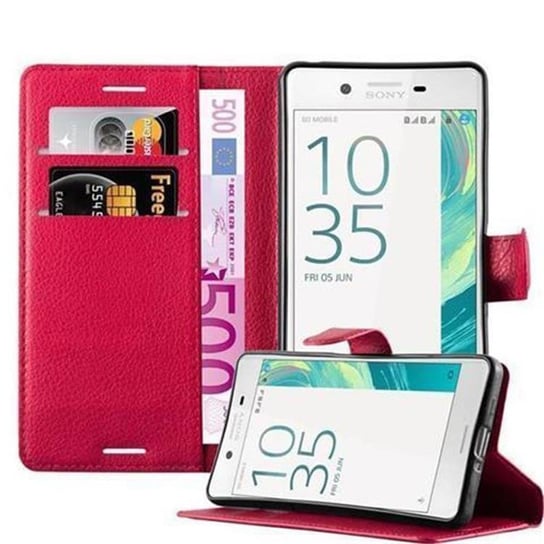 Pokrowiec Do Sony Xperia X PERFORMANCE w KARMINOWY CZERWONY Etui Portfel Obudowa Ochronny Case Cover Cadorabo Cadorabo