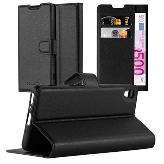 Pokrowiec Do Sony Xperia XA w CZARNY PHANTOM Etui Portfel Obudowa Ochronny Case Cover Cadorabo Cadorabo