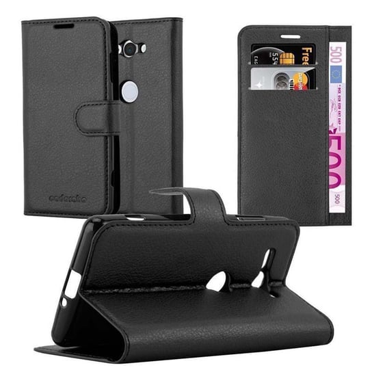 Pokrowiec Do Sony Xperia XZ2 COMPACT w CZARNY PHANTOM Etui Portfel Obudowa Ochronny Case Cover Cadorabo Cadorabo