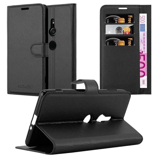 Pokrowiec Do Sony Xperia XZ2 w CZARNY PHANTOM Etui Portfel Obudowa Ochronny Case Cover Cadorabo Cadorabo