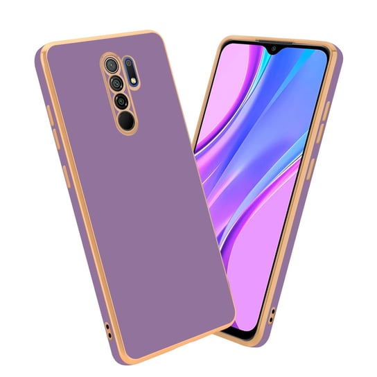 Pokrowiec Do Xiaomi RedMi 9 Etui w Glossy Purpura - Złoto TPU Silikonowe Obudowa Case Cover Cadorabo Cadorabo