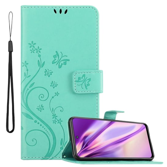 Pokrowiec Do Xiaomi RedMi NOTE 10 5G / POCO M3 PRO 5G w Etui TURKUS KWIATOWY  Kwiaty Portfel Obudowa Case Cover Cadorabo Cadorabo