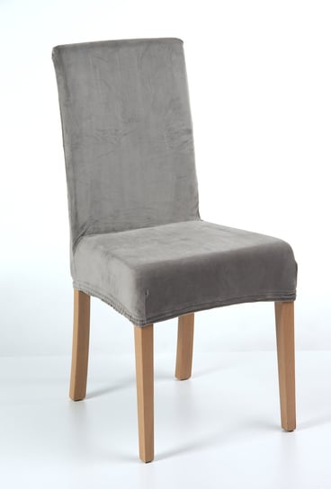 Pokrowiec elastyczny na krzesło, Welur, 2.0, szary BESTCOVERS