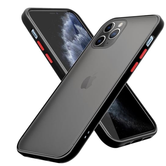 Pokrowiec Etui Do Apple iPhone 11 PRO MAX w Matowe Czarno - Czerwone Guziki TPU Hard Case Obudowa Ochronny Cadorabo Cadorabo