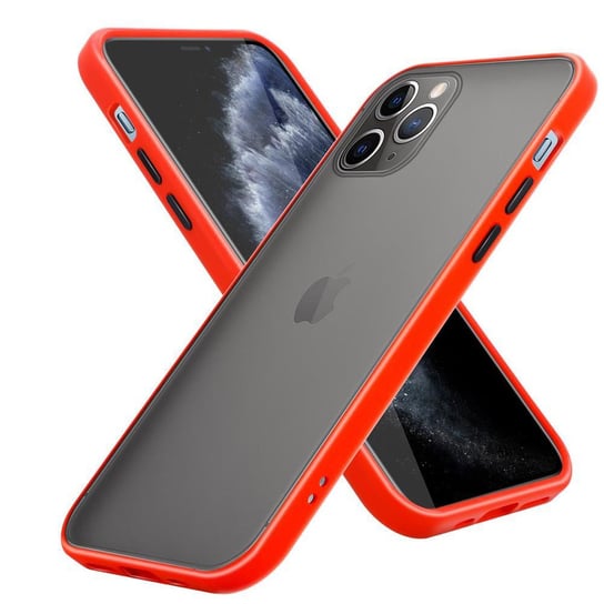 Pokrowiec Etui Do Apple iPhone 11 PRO MAX w Matowe Czerwono - Czarne Guziki TPU Hard Case Obudowa Ochronny Cadorabo Cadorabo