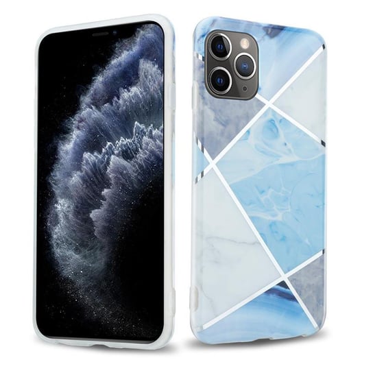 Pokrowiec Etui Do Apple iPhone 11 PRO w Niebiesko Biało Szary Marmur No. 2 Obudowa Case Cover Silikon Plecki Cadorabo Cadorabo